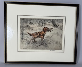 Hunting Dog Etching by Henry Wilkinson