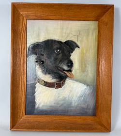 Dog Portrait Oil Painting by L. Phillips