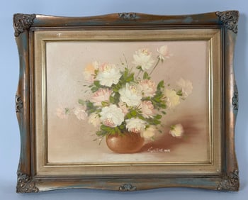 Vintage Still Life Oil Painting on Canvas by Robert Cox
