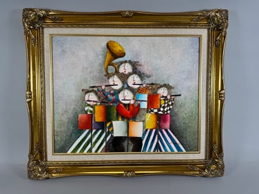 Joyce Roybal Musicians Scene Oil Painting