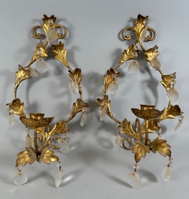 A Pair of Antique/Vintage Gilded Wall Scones