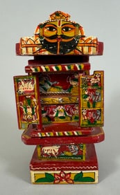 Vintage Indian Kavaad Wooden Storytelling Box