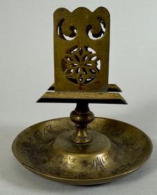 Vintage Brass Ashtray with Match Holder