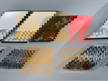 Five (5) Sets of Vintage Collectible Mini Appitizer Cutleries and Silver Plated Souvenir Spoons