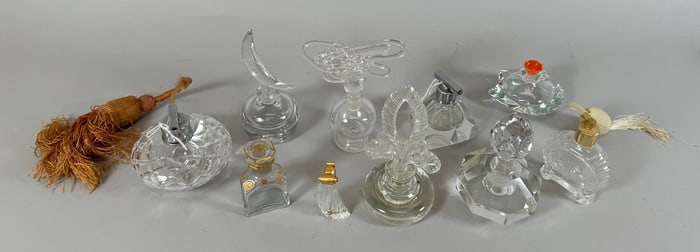 Lot of 10 - Vintage Glass Parfume Bottles
