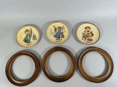 Lot of 3 - Goebel Hummel Annual Plates with Frames.