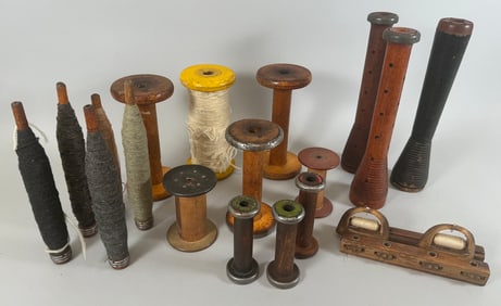 Lot of 18 - Antique/Vintage Sewing Spindles.
