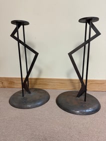 Set of 2 - MCM Metal Stands Bases