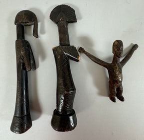 Lot of 3 - 2 Mossi Dolls 1 Lobi with Outstreched Arms
