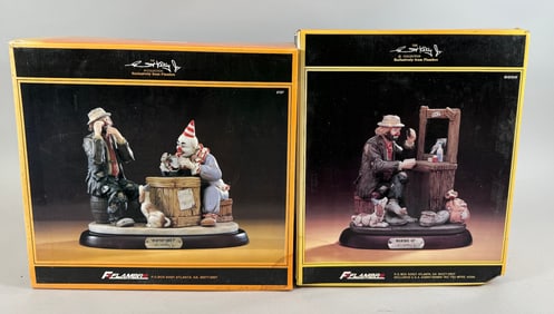 Lot of 2 - Emmet Kelly, Jr. Signature Collection Figurines "Misfortune" & "Making Up"