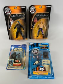 Lot of 4 - Star Wars Figure, WWF Action Figures and Gears in Original Boxes