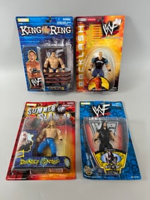 Lot of 4 - WWF Action Figures in Original Boxes: Edge, Summer Slam '99. Ken Shamrock, Superstars