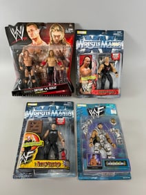 Lot of 4 - WWE and WWF Action Figures in Original Boxes: Stone Cold Steve Austin, Superstars Series
