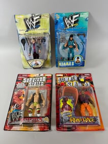 Lot of 4 - WWF Action Figures in Original Boxes: Billy Gun, Survivor Series. Signature Silver