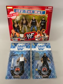 Lot of 3 - WWF Action Figures in Original Boxes: Stone Cold Austin, Rocky Maivia, B.A. Billy Gunn,