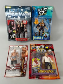 Lot of 4 - WWE and WWF Action Figures in Original Boxes: Dolph Ziggler, Superstar # 56. Gangrel,