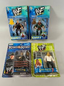 Lot of 4 - WWF Action Figures in Original Boxes: Commisionar Michael, Superstar Series 8. Christian,