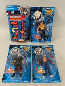 Lot of 4 - WWF Ring Gear and Action Figures and in Original Boxes: Ring Gear Series 1. Stone Cold