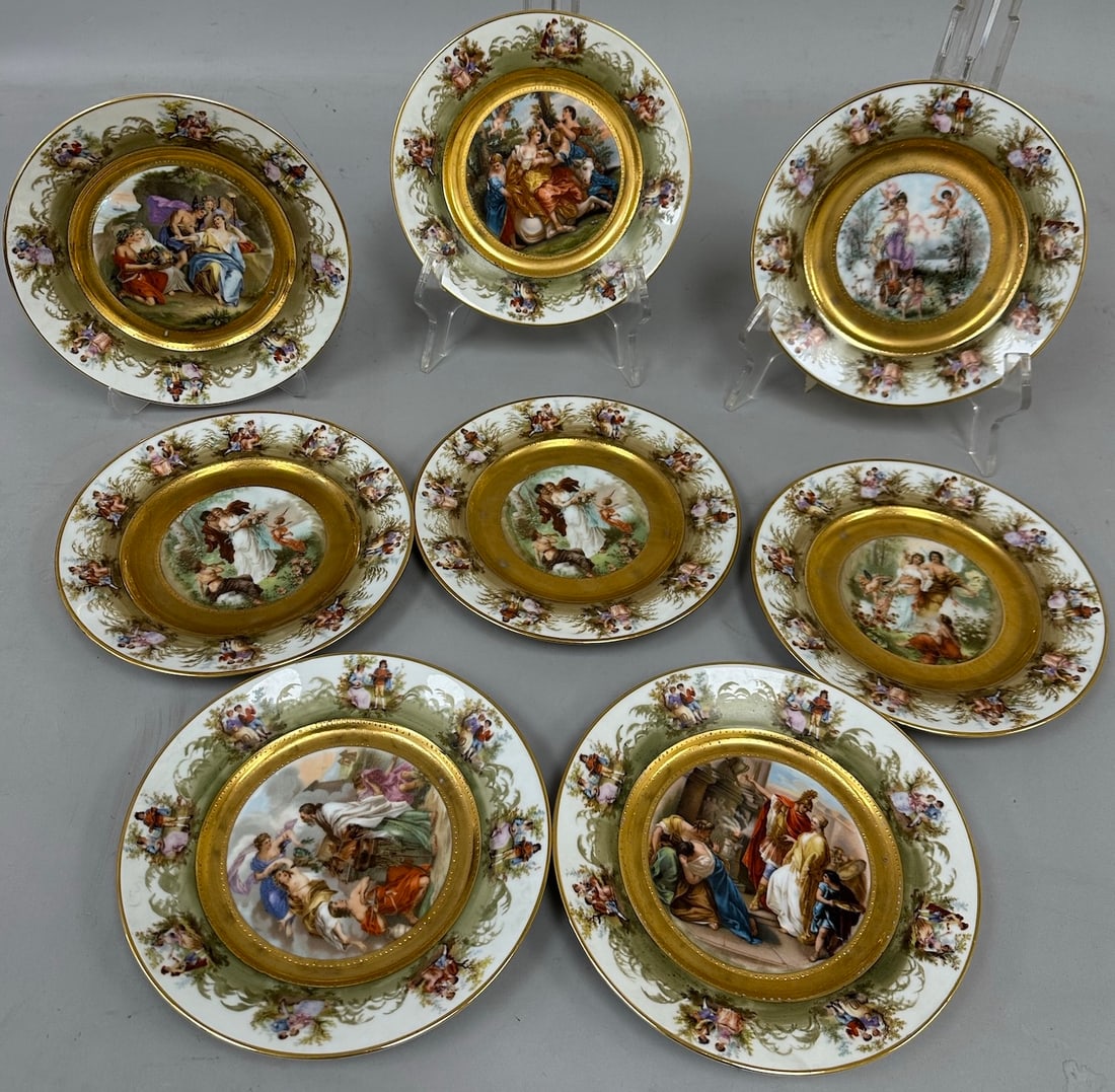 Lot of 8 - Victorian Style Decorative Porcelain Plates (1 of 12)