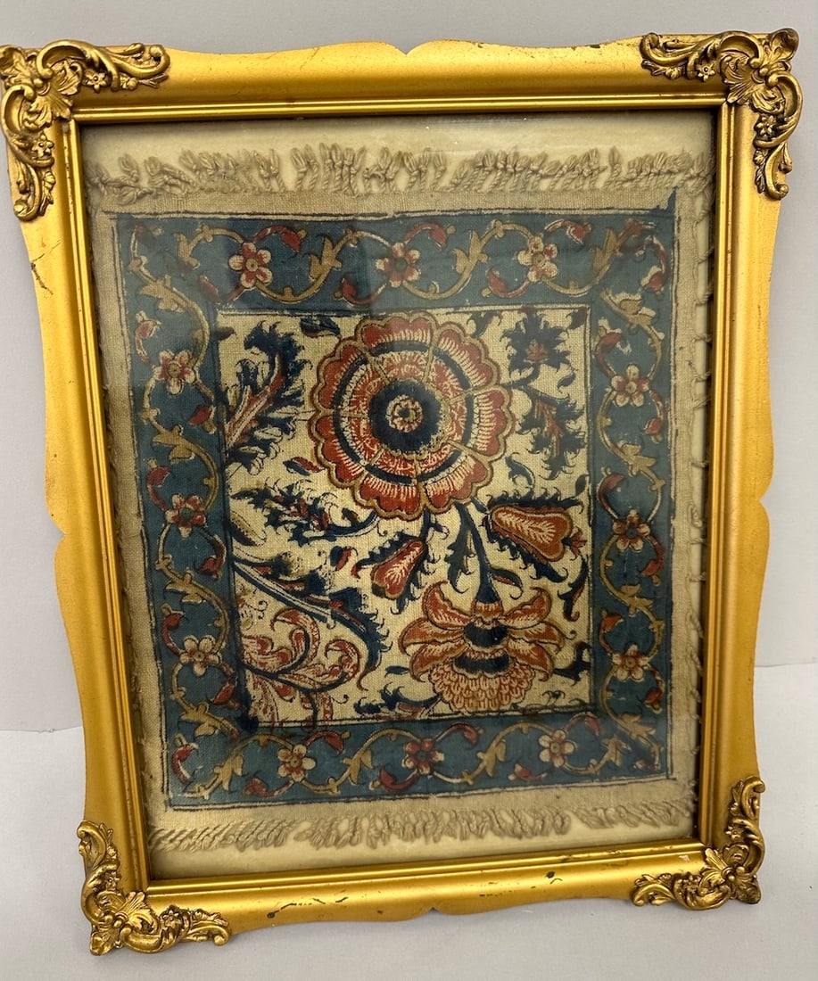 Framed Antique Embroidered Fabric. (1 of 8)