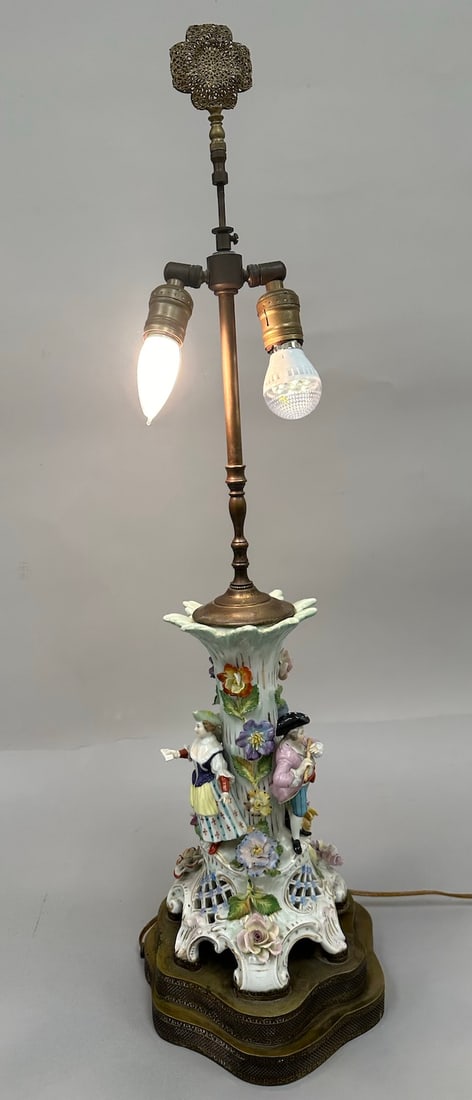 Antique Dresden Porcelain Lamp (1 of 8)