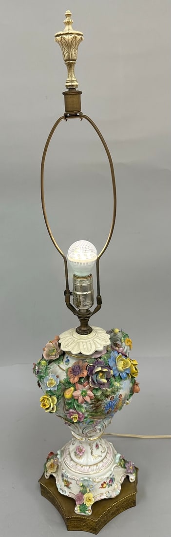 Antique Dresden Porcelain Lamp (1 of 11)
