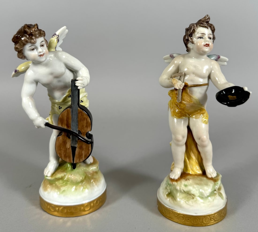 Set of 2 - Vintage Decorated Porcelain Angels Germany (1 of 10)