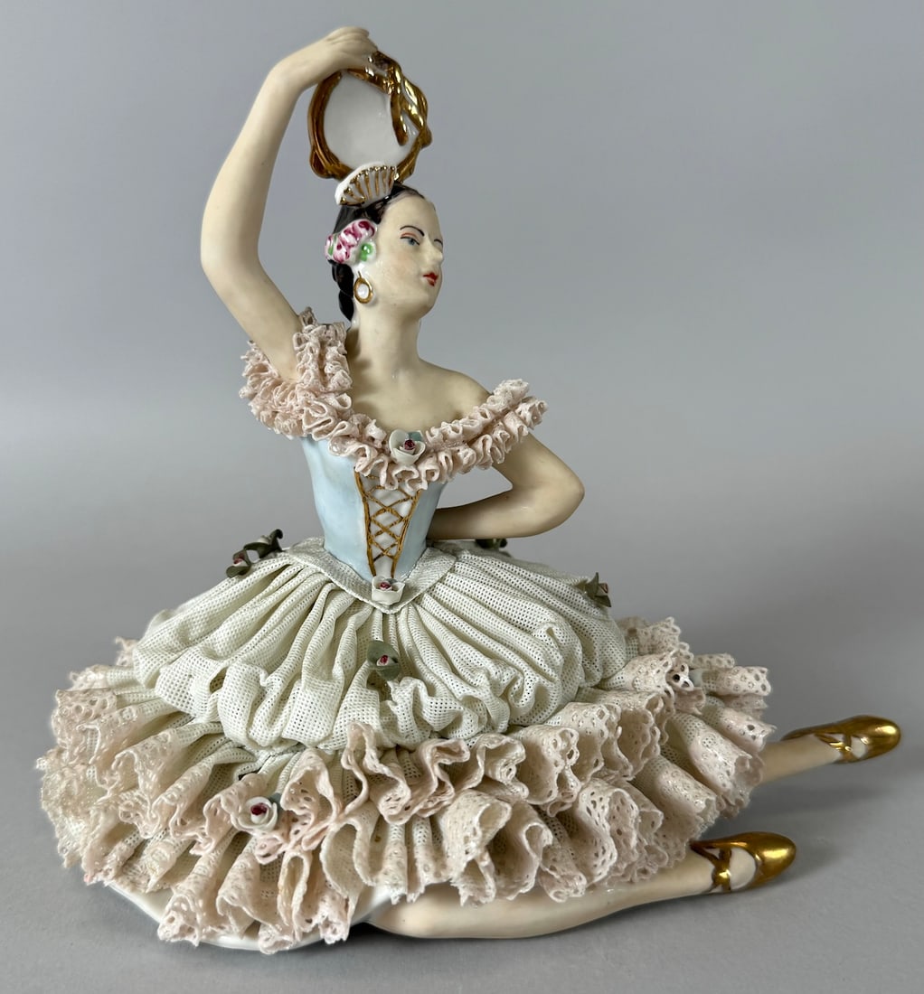 Vintage Dresden "Spanish Dancer" Lace Porcelain Figurine Germany (1 of 9)