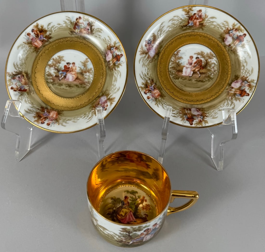Lot of 3 - Vintage Rosenthal Vienna Austria Selb- Bavaria Cup & Plates (1 of 11)