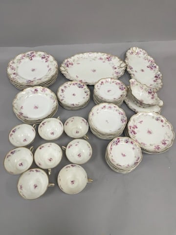 Lot of 53- Limoges Haviland Dinnerware Set- Incomplete (1 of 8)