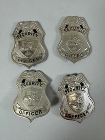 Lot of 4 - Vintage Security Officer Badges