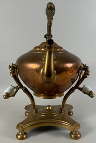 Victorian Copper Spirit Kettle on Stand