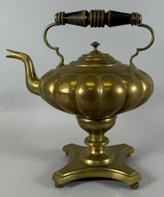 Vintage Brass Kettle on Stand