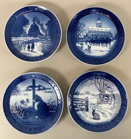Lot of 4 - Royal Copenhan Christmas Plates Denmark 1971-1973, 1992