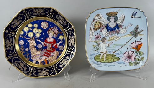 Lot of 2 - Vintage Hutschenreuther Germany 1978 Christmas Plate & "Birth and Christening" Plates