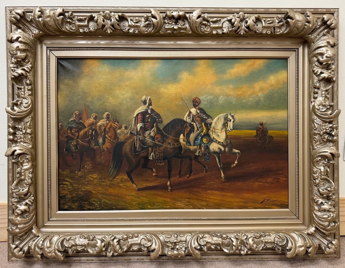 Vintage Oil Painting on Canvas Signed J. Wessel (1 of 15)