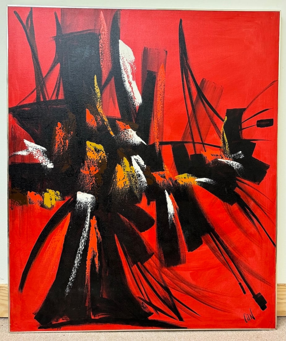 Abstract Painting by Etta Benjamin Cien Signed (1 of 7)