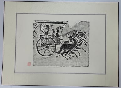 Lot of 7 - Large Asian Temple and Tomb Rubbings