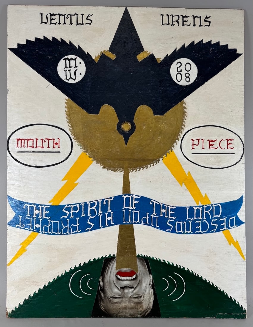 Abstract Art "The Spirit of the Lord" on Plywood: Abstract art on plywood, "the Spirit of the Lord." D: 35"h x 27"w.