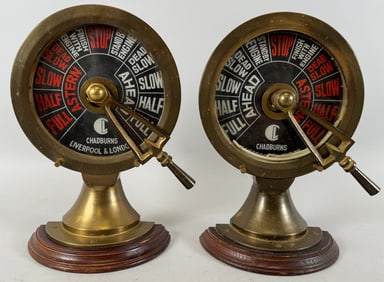 Lot of 2 - Brass Chadburns Liverpool & London Ship Speed Telegraph