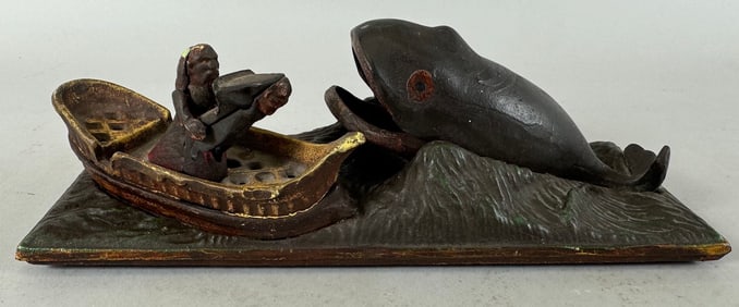 Vintage "Jonah and the Whale" Cast Iron Figure