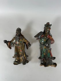 Lot of 2 - Vintage Chinese Figurine Rood Tiles