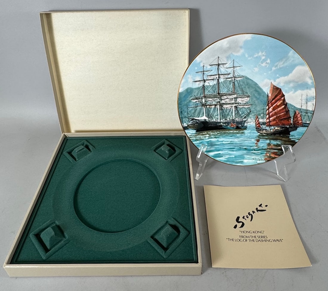 Lot of 6 - Royal Doulton Collector Plates John Stobarts Eric Sloane Hahn Vidal & Dong Kingman: Lot of 6 - Royal Doulton Collector Plates. 1- :Hong Kong" by John Stobart, fourth of a series, year 1979, signed. 2- "Pennsylvania Pastorale" by Eric Sloane, first of a series, year 1977, signed. 3 -