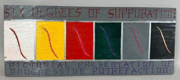 Mixed Media Abstract Art "Six Degrees of Suppuration" Double Sided