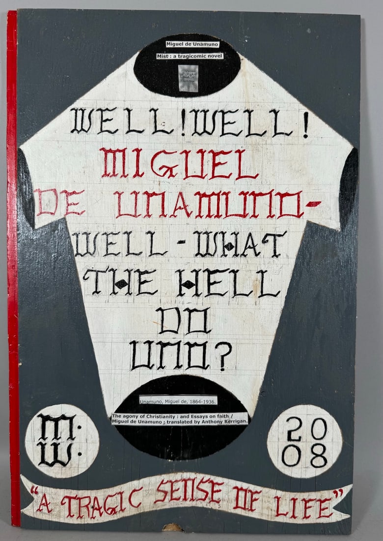 Mixed Media Collage Art " A Tragic Sense of Life" Signed M.K.W. 9/26/2008. (1 of 6)