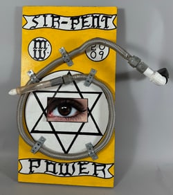 Mixed Media Assemblage Art " Sir-Pent Power" Signed M.W. 2009