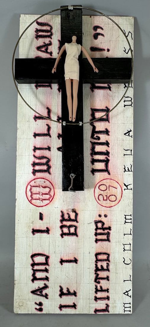 Triumphal Cross Mixed Media Assemblage Art  Signed M.W 2007 (1 of 11)