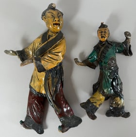 Lot of 2 - Vintage Possibly Chinese Figurine Roof Tiles