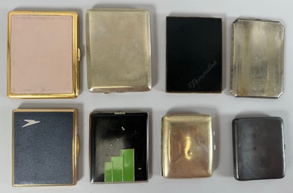 Lot of 8 - Vintage Cigarette Cases Various Sizes & designs.