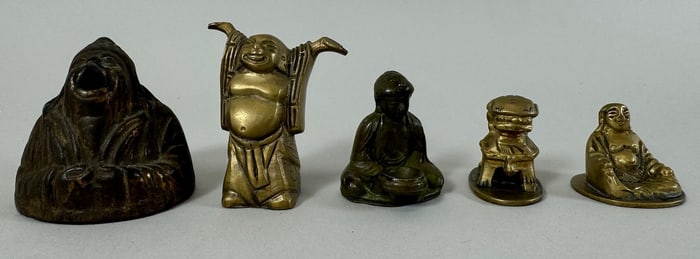 Lot of 5 - Vintage Small Buddha Figure & Incense Burners